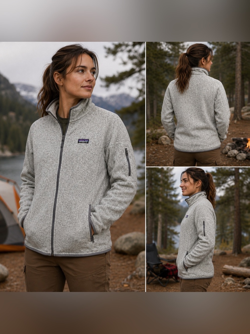 Patagonia Better Sweater Full Zip Fleece Jacket Women’s XL Gray Zip Pockets